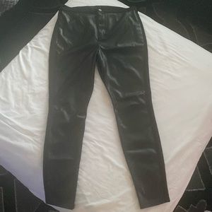 Yoga Jean vegan leather tuxedo pant